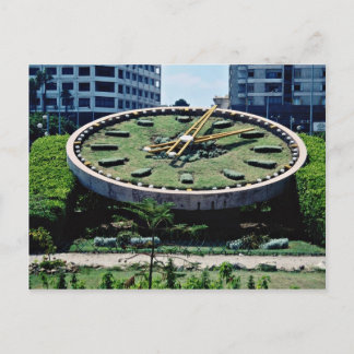 The famous Flowers Clock, Alexandria, Egypt flowe Postcard
