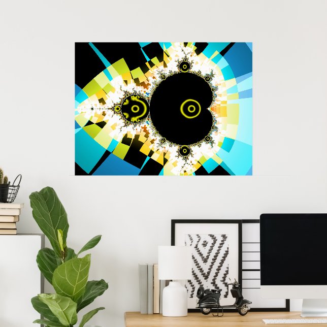 The Famous Full Mandelbrot Set Fractal Art Poster (Home Office)