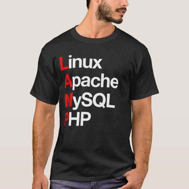 The famous LAMP Stack. T-Shirt (Front)