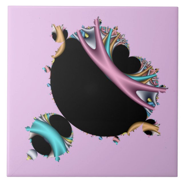 The Famous Mandelbrot Set Fractal Art Ceramic Tile (Front)