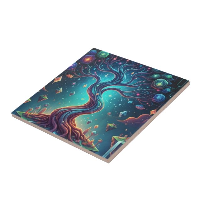 "The Fantastic Forest – Imaginary Journeys" Ceramic Tile (Side)