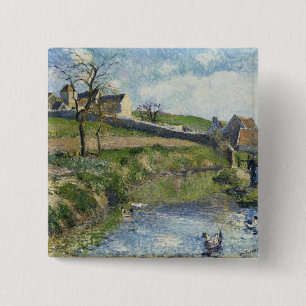 The Farm at Osny, 1883 15 Cm Square Badge