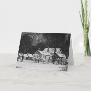 The farm in winter holiday card