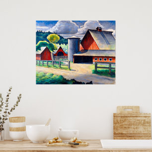 The Farm Kenjiro Nomura 1934 Rustic Art  Poster