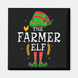 The Farmer Elf Group Matching Family Christmas Far Magnet