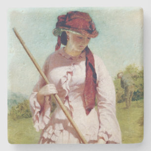 The Farmer's Daughter (Rural Beauty) Stone Coaster