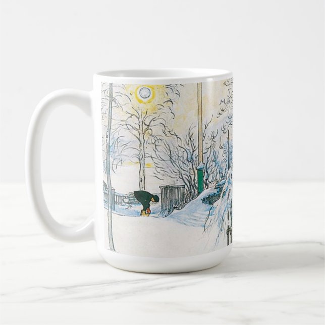 The Farmhouse And Washhouse By Carl Larsson Coffee Mug (Left)