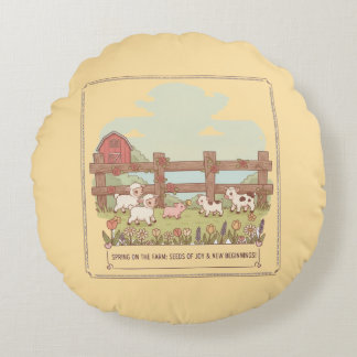 the farms animals  round cushion