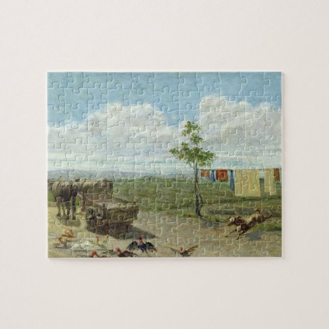 The Farmyard (oil on canvas) Jigsaw Puzzle (Horizontal)