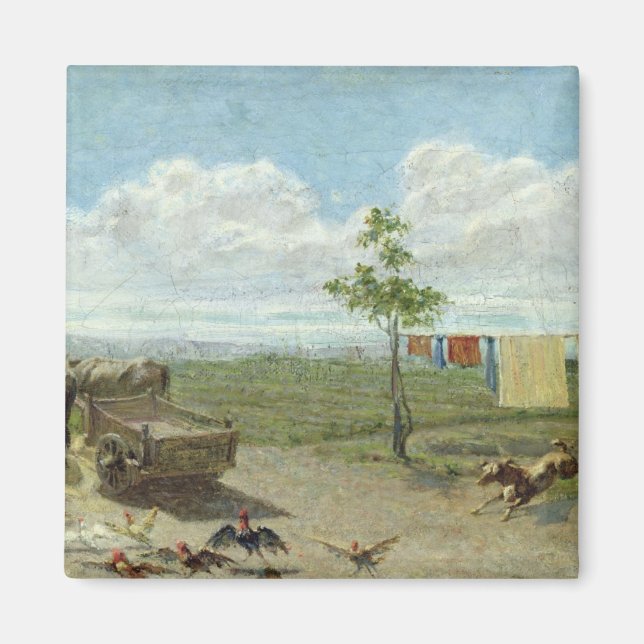 The Farmyard (oil on canvas) Magnet (Front)
