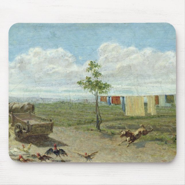 The Farmyard (oil on canvas) Mouse Pad (Front)
