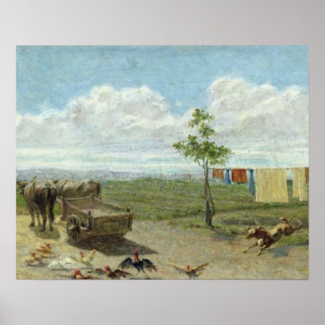 The Farmyard (oil on canvas) Poster (Front)