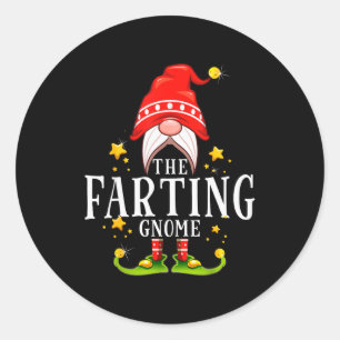 The Farting Gnome Christmas Matching Classic Round Sticker