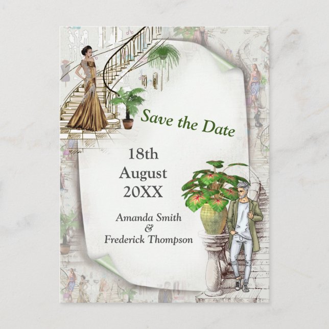 The Fashion designer  Announcement Postcard (Front)