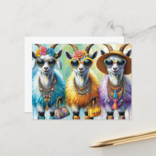 The Fashionable Goats Postcard