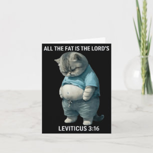 The Fat is The Lords Leviticus 3_16 Vintage Cat Card