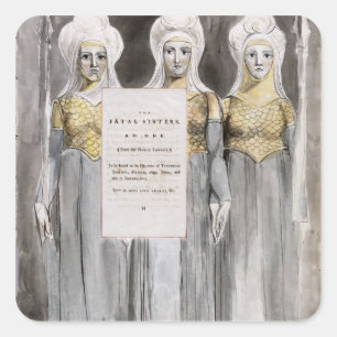 The Fatal Sisters, design 67 from 'The Poems of Th Square Sticker