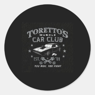 The Fate Of The Furious Toretto'S Muscle Car Classic Round Sticker