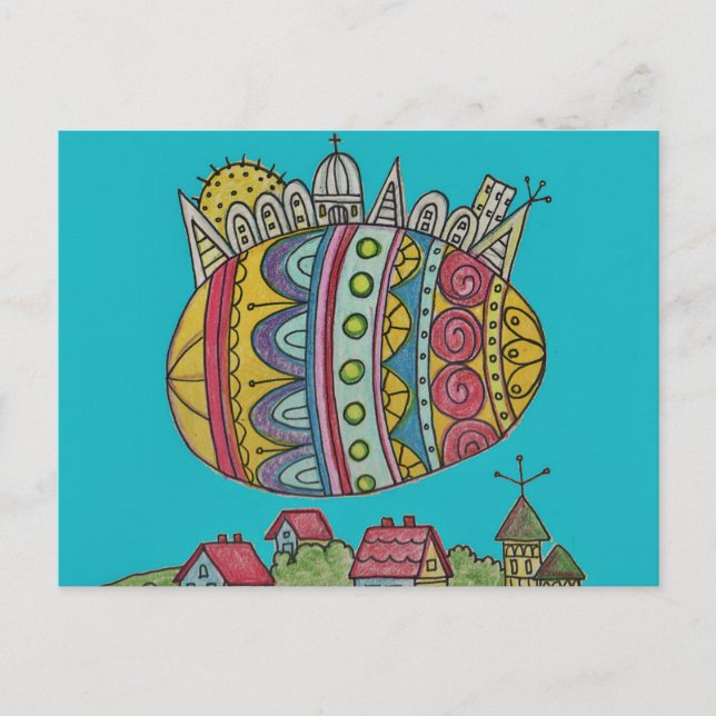 The Fate of the World Ukrainian Folk Art Postcard (Front)