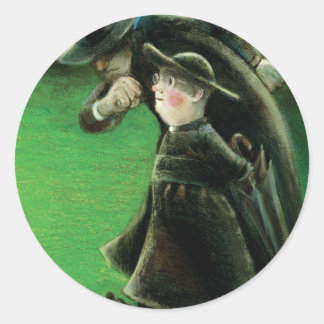 The Father Brown Reader Illustration Classic Round Sticker