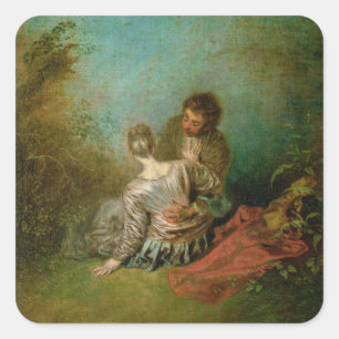 The Faux Pas, c.1717 (oil on canvas) Square Sticker