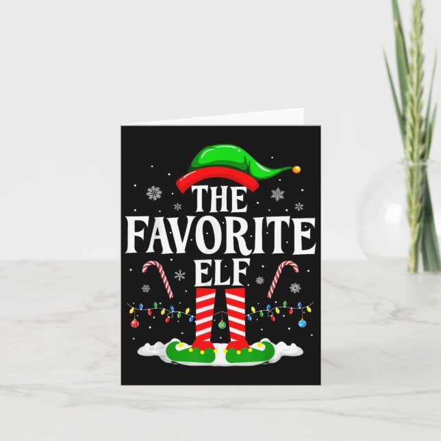 The Favorite Elf Funny Xmas Matching Family Christ Card (Front)