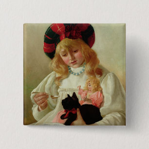 The Favourites, 1895 (oil on canvas) 15 Cm Square Badge