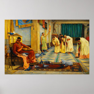 The favourites of Emperor Honorius by Waterhouse Poster