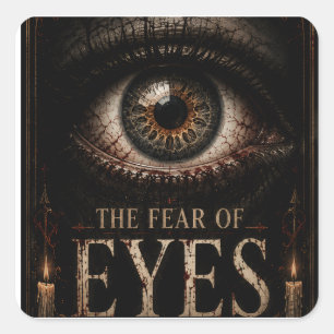 The Fear Of Eyes Gothic Halloween Square Sticker