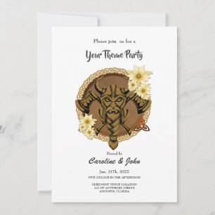 The fearless viking with Helmet with horns.  Invitation