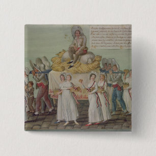 The Feast of Agriculture in 1796 at Paris 15 Cm Square Badge
