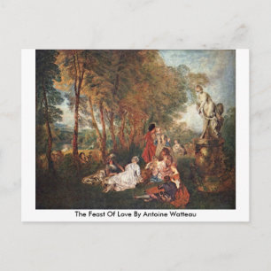 The Feast Of Love By Antoine Watteau Postcard