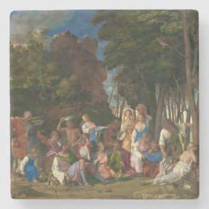The Feast of the Gods (by Giovanni Bellini) Stone Coaster