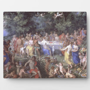 The Feast of the Gods (oil on canvas) Plaque