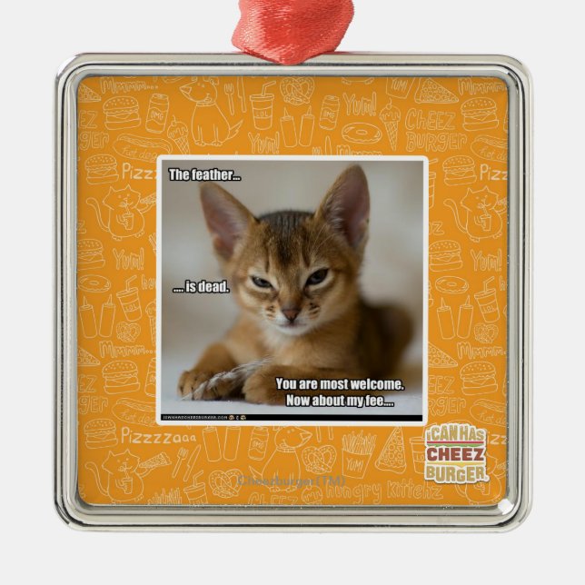 The feather is dead. metal ornament (Front)