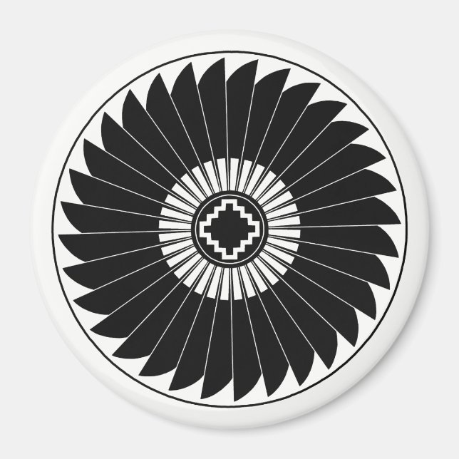 The Feather Wheel, Mimbres Pottery Design Magnet (Front)