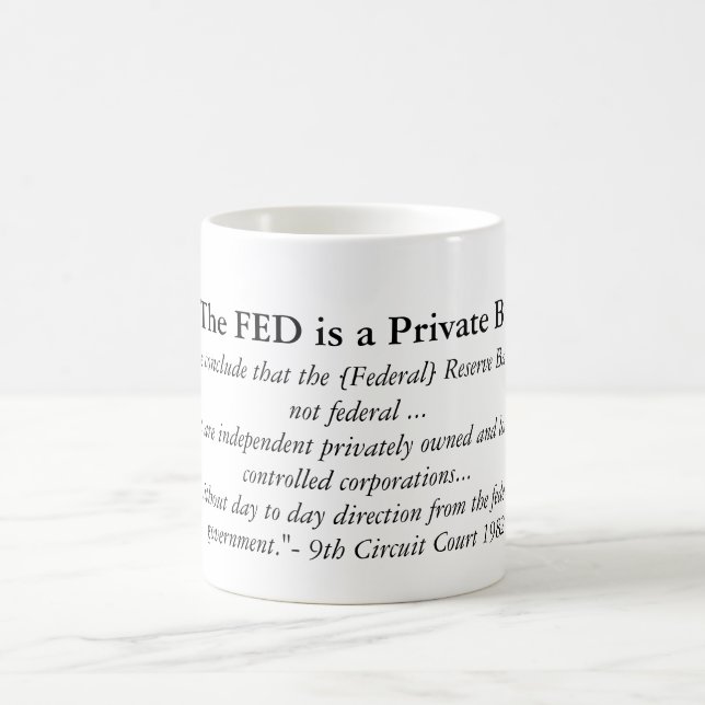 The FED is a Private Bank Coffee Mug (Center)
