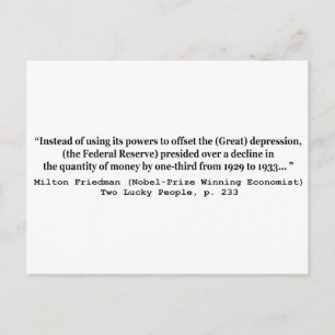 The Federal Reserve & The Great Depression Postcard