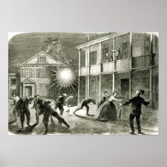 The Federals shelling the City of Charleston Poster (Front)
