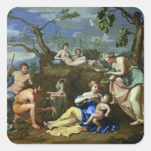 The Feeding of the Child Jupiter, c.1640 Square Sticker