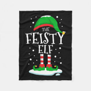 The Feisty Elf Christmas Family Matching Xmas Grou Fleece Blanket