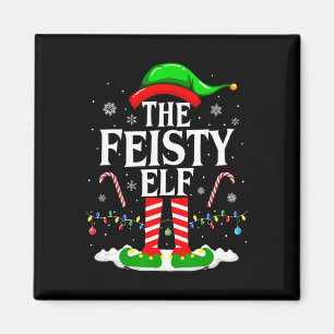 The Feisty Elf Xmas Funny Matching Family Group Ch Magnet