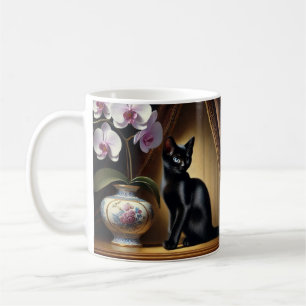 "The Feline Enchant: Classical white GC, 325 ml Coffee Mug