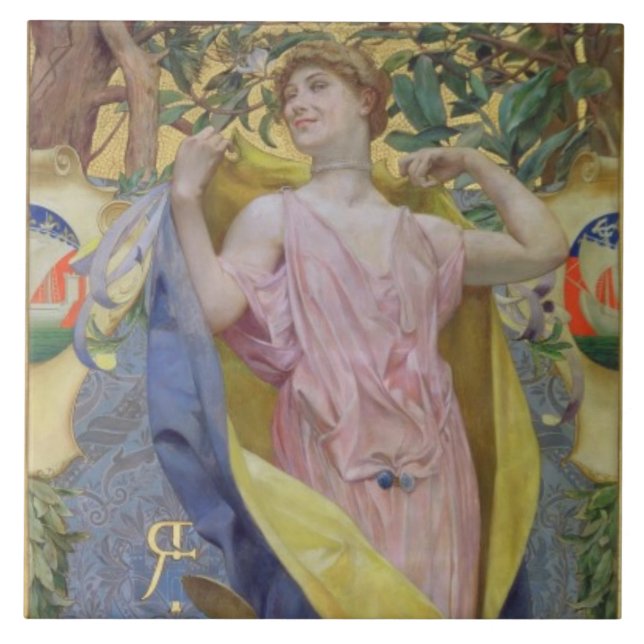 The Feminine Toilet (panel) Ceramic Tile (Front)