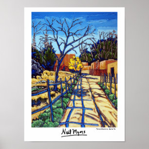 The Fence Shadows Santa Fe Poster