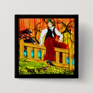 The Fence Sitter (pin) 15 Cm Square Badge
