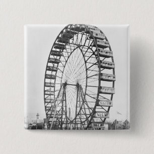 The ferris wheel at the World's Columbian 15 Cm Square Badge