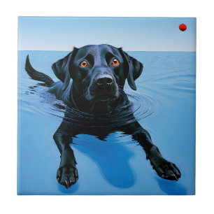 "The Fetcher's Dream" Adorable Friend Ceramic Tile