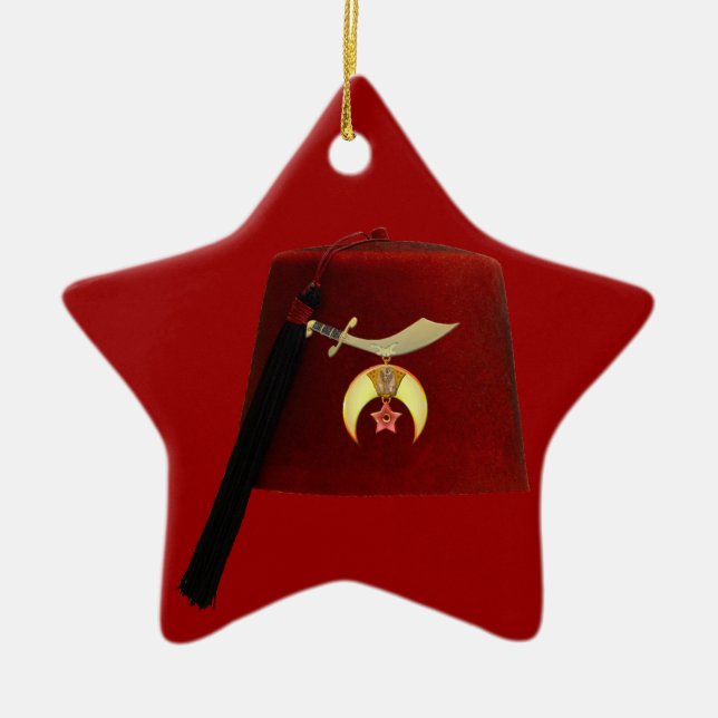 The Fez Ceramic Tree Decoration (Front)