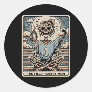 The Field Hockey Mom Tarrot Card  Classic Round Sticker